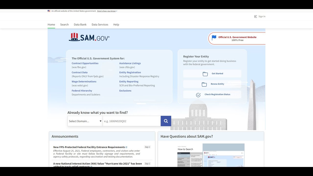 System for Award Management (SAM) Registration