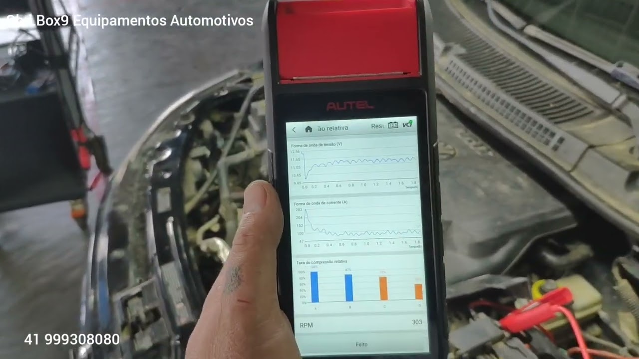 Teste de compressão relativa com Autel MaxiBAS Bt 608