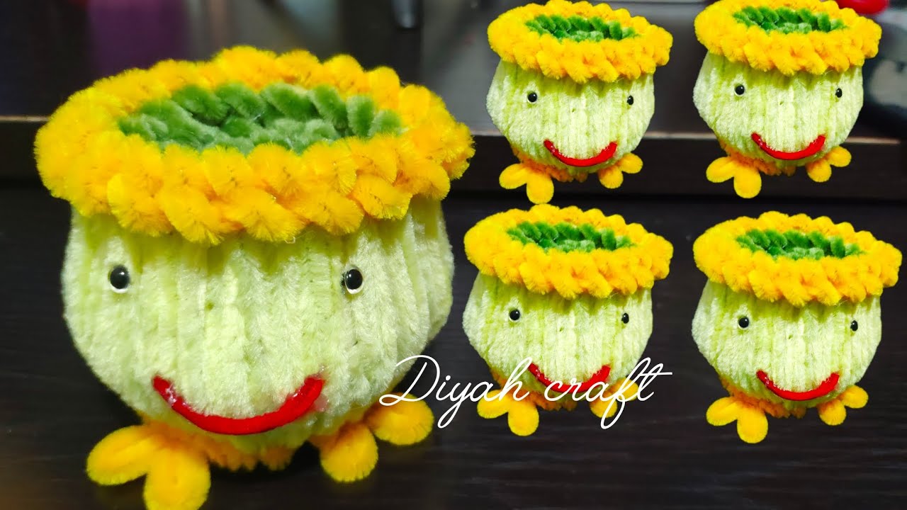 DIY /Chick Flower Pot Is Verry Easy hanya dengan gelas kertas dan kardus jadi pot bunga yang cantik 