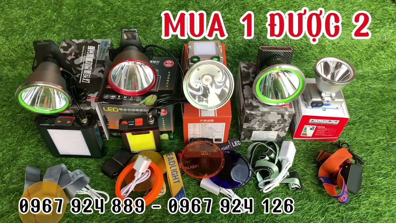 (Mua 1 Được 2 )5 Mẫu đèn pin đội đầu siêu sáng giá rẻ - Gom xa - Pin bền