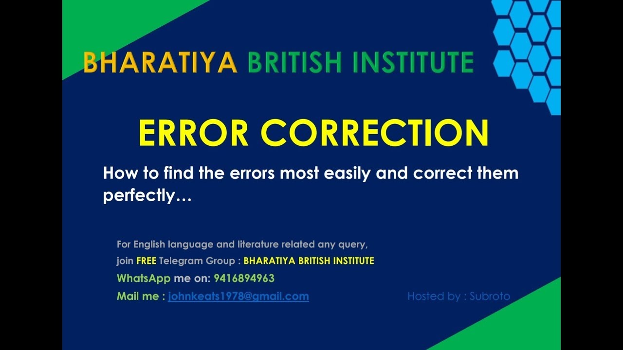 ERROR CORRECTION How to find the errors most easily and correct them perfectly&hellip;