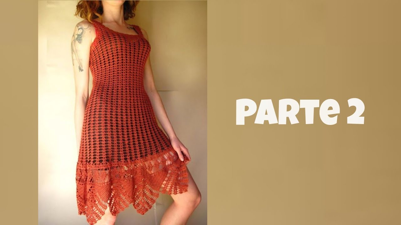 Vestido terracota em crochê / parte 2