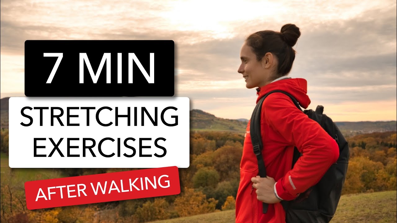 7 MIN STRETCHING EXERCISES AFTER WALKING // daily stretches for beginners