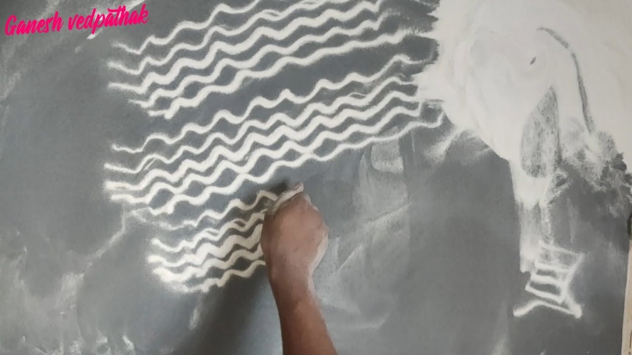 5 five line Rangoli leading process (मी सर्प रेषा या पध्दतीने शिकलो)