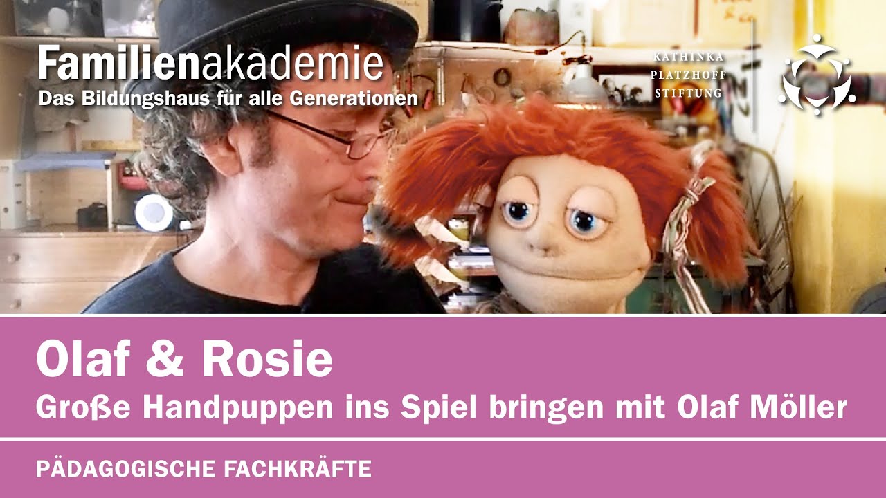 Teil 1: Große Handpuppen ins Spiel bringen: Olaf und Rosie stellen sich vor.