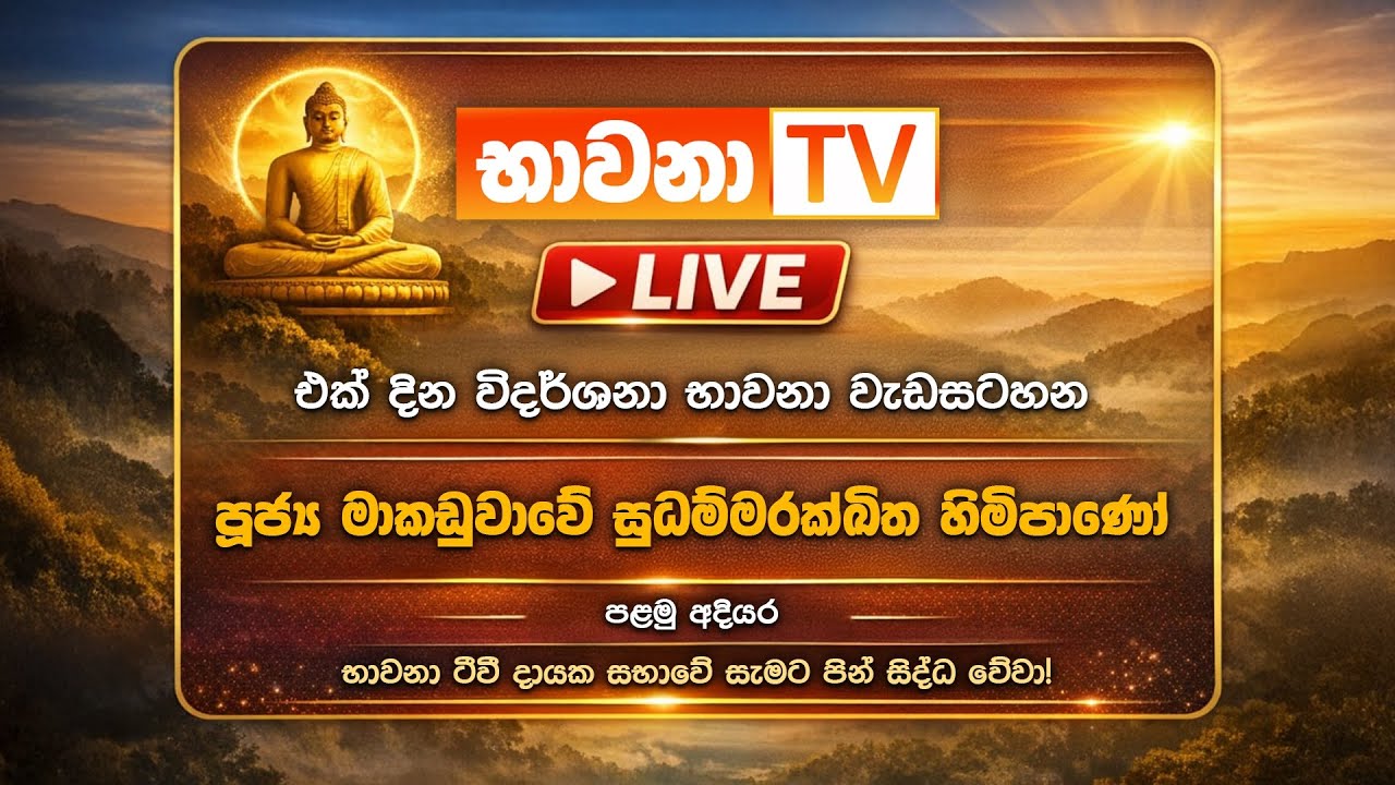 BWN936 A | එක් දින භාවනා වැඩසටහන | පළමු අදියර | Venerable Makaduwawe Sudhammarakkhitha Thero