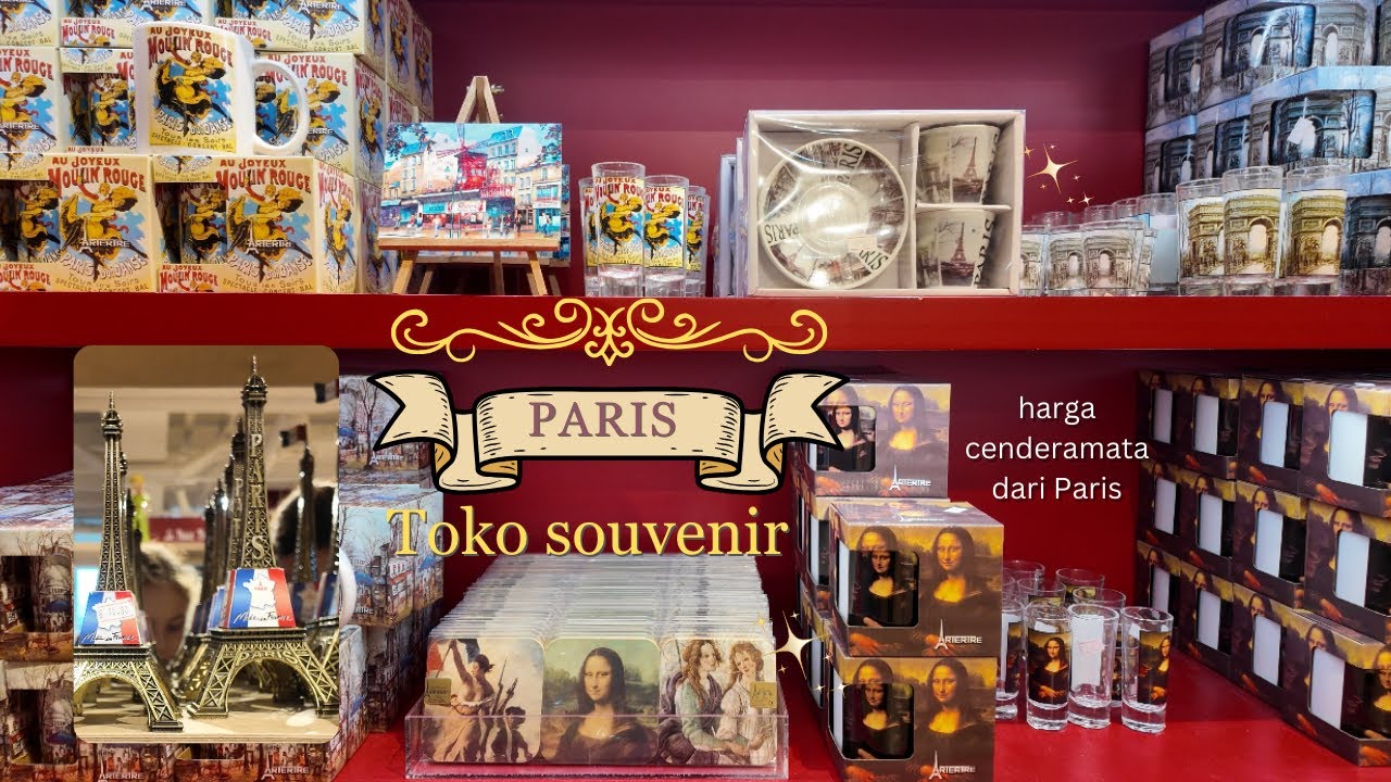 Toko souvenir di Paris ~ aku suka sepedaan di bawah Pont Alexandre III ~ Ada tote bag Metro ❣️