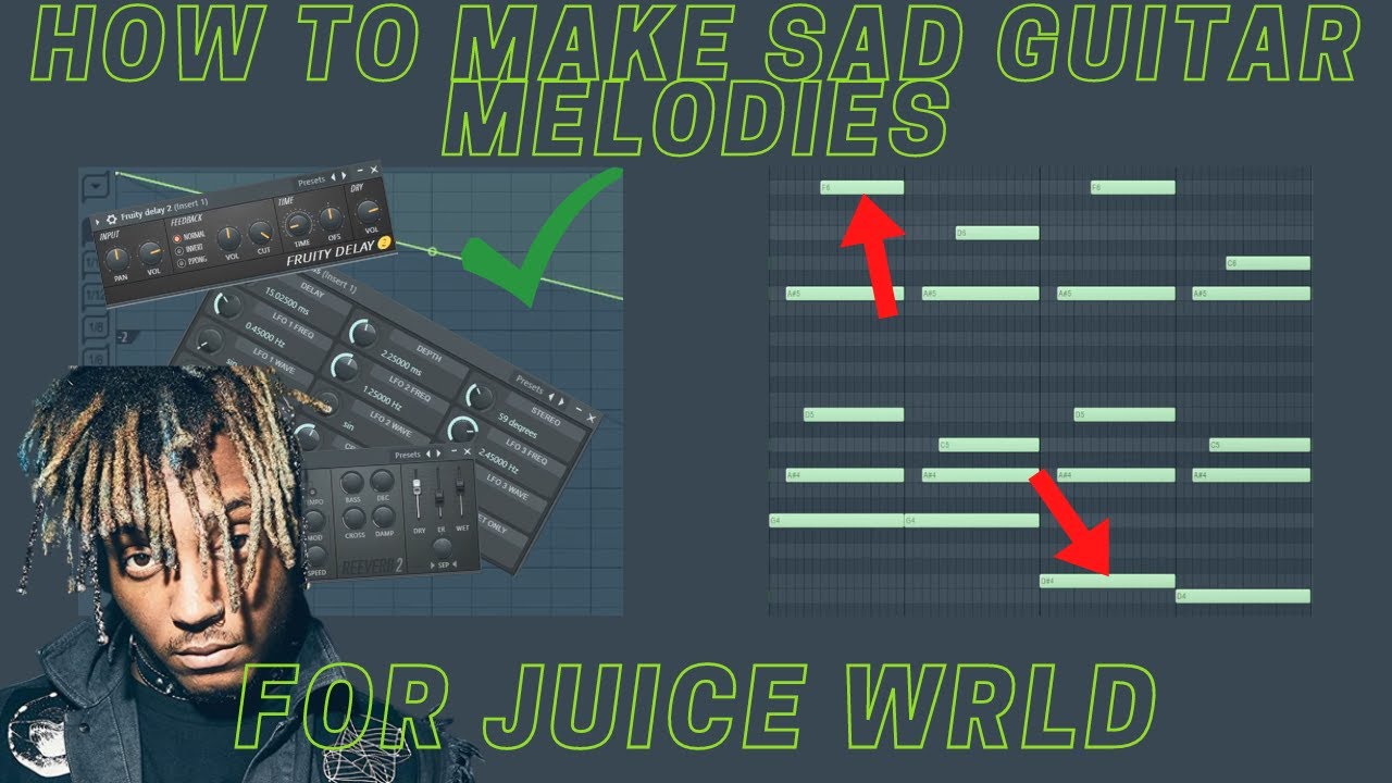 Как создать грустную мелодию в стиле Juice Wrld для гитары | FL Studio