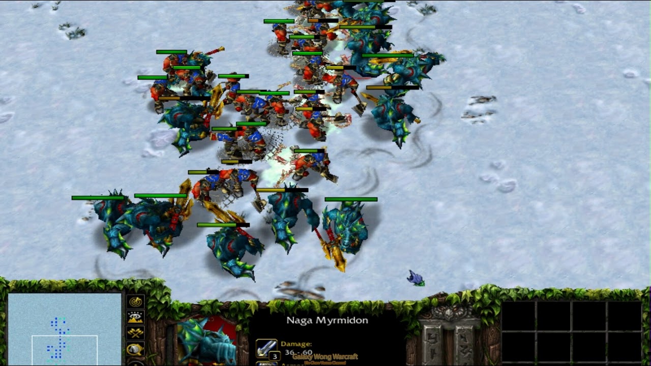 (Comment Request) 33 Fel Orc Grunt vs 25 Naga Myrmidon (100 Food) Fully Upgrade 1080p