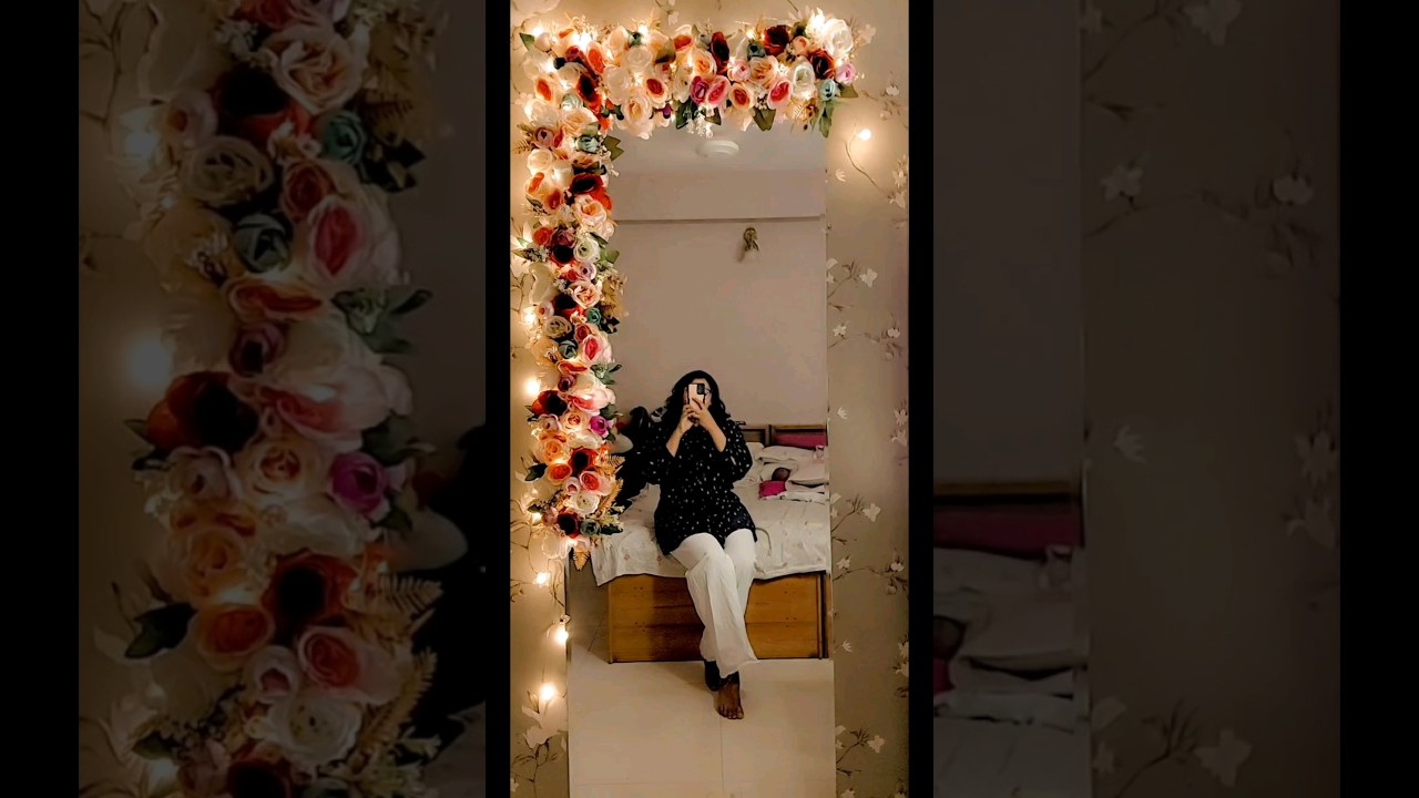 #diy flower mirror 🪞 #viral #diycrafts #mirror