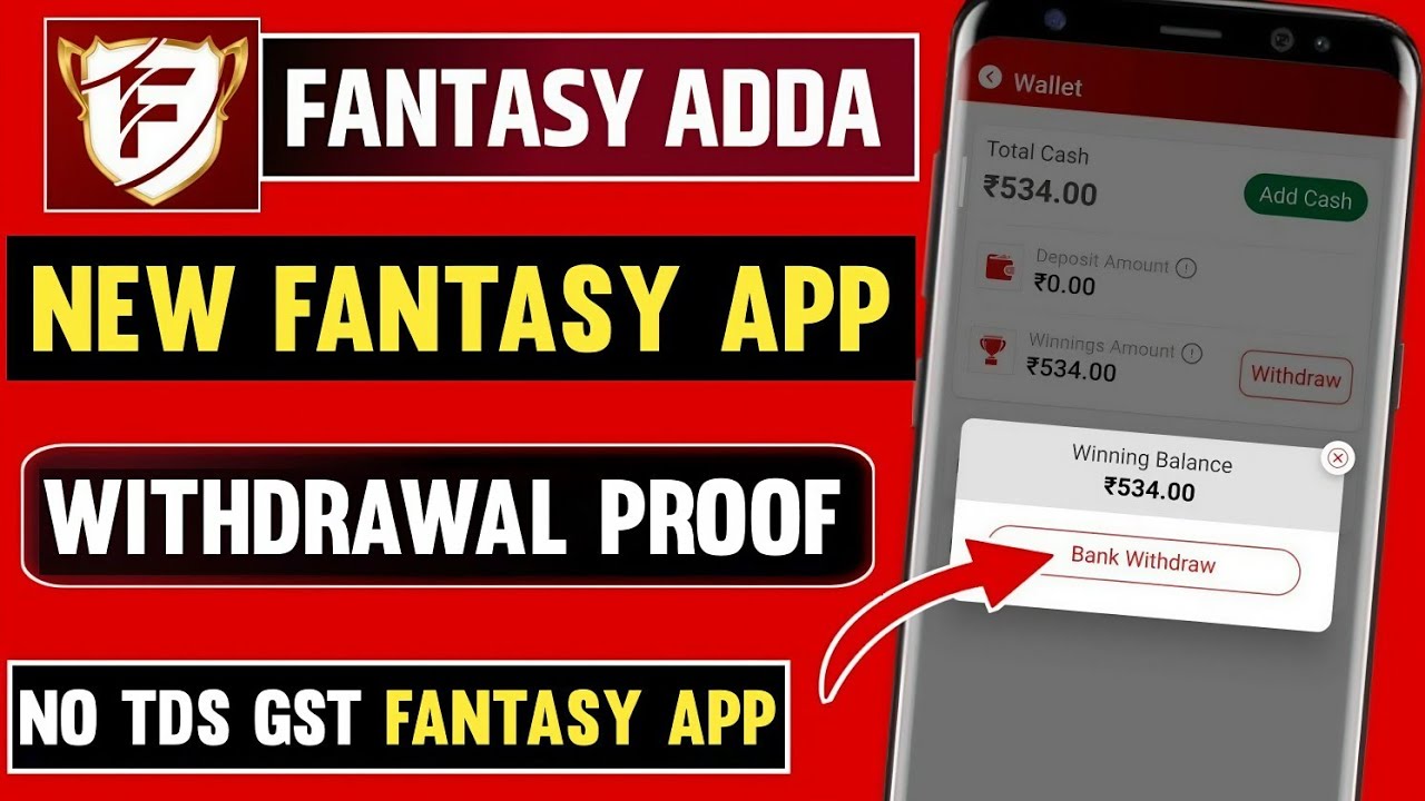 **🤯 FANTASY ADDA (No TDS/GST) - New Fantasy App Withdrawal Proof 2026