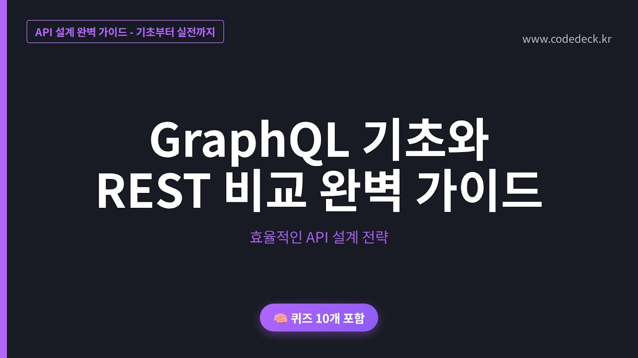 06.GraphQL 기초와 REST 비교 완벽 가이드 | 퀴즈 10개 포함