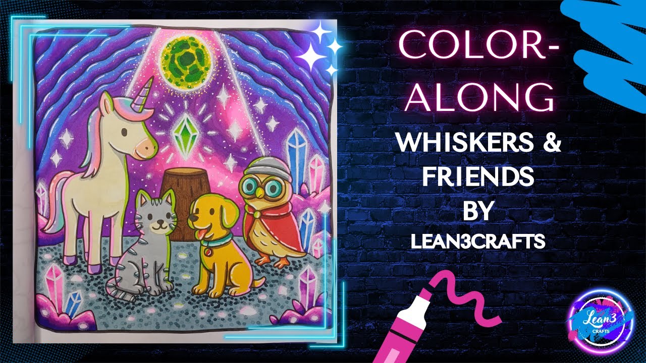 Color With Me | Alcohol Marker Magic in Whiskers and Friends 🐾✨ | #adultcoloring #cozycoloring