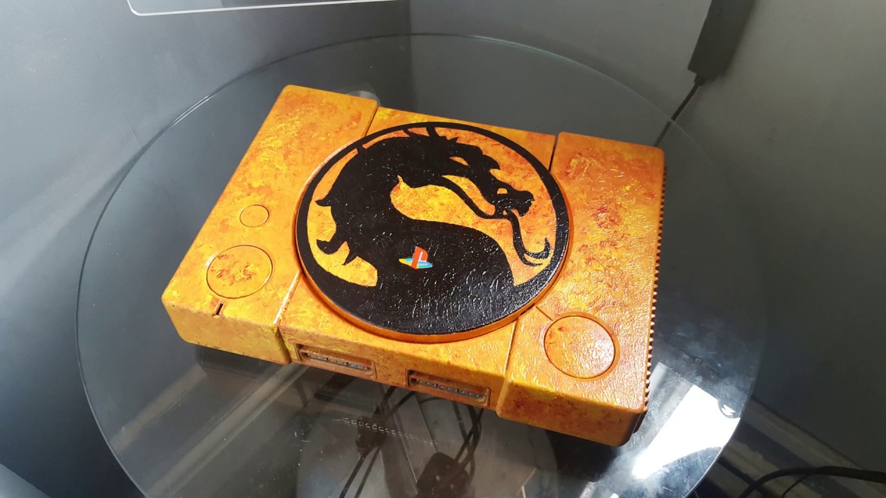 Custom Painted PlayStation - Mortal Kombat Theme