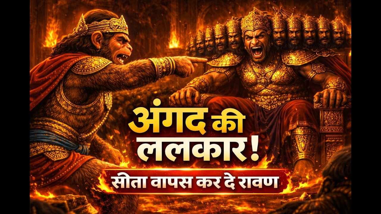 अंगद का रावण दरबार में गर्जन ⚡ | माँ सीता लौटाने की चेतावनी | Ram Bhajan | Angad Ravan Samvad