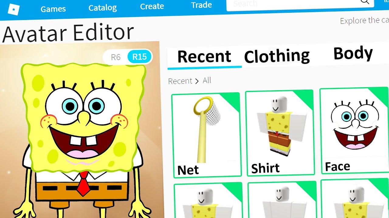 MAKING SPONGEBOB A ROBLOX ACCOUNT