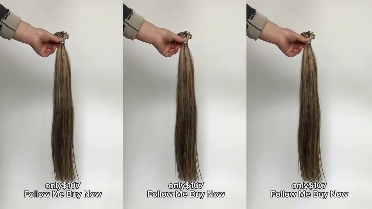 lovebeautywig | 20inch Highlight 4/27 Flat Tip Keratin Hair Extensions Human Hair#ktipextensions