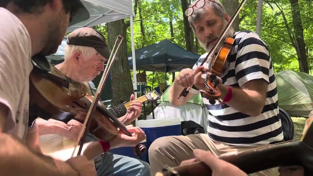 Lonesome Honey - Rhys & Riley Fiddles - Clifftop 2023 West Virginia Stringband Festival Oldtime Jam
