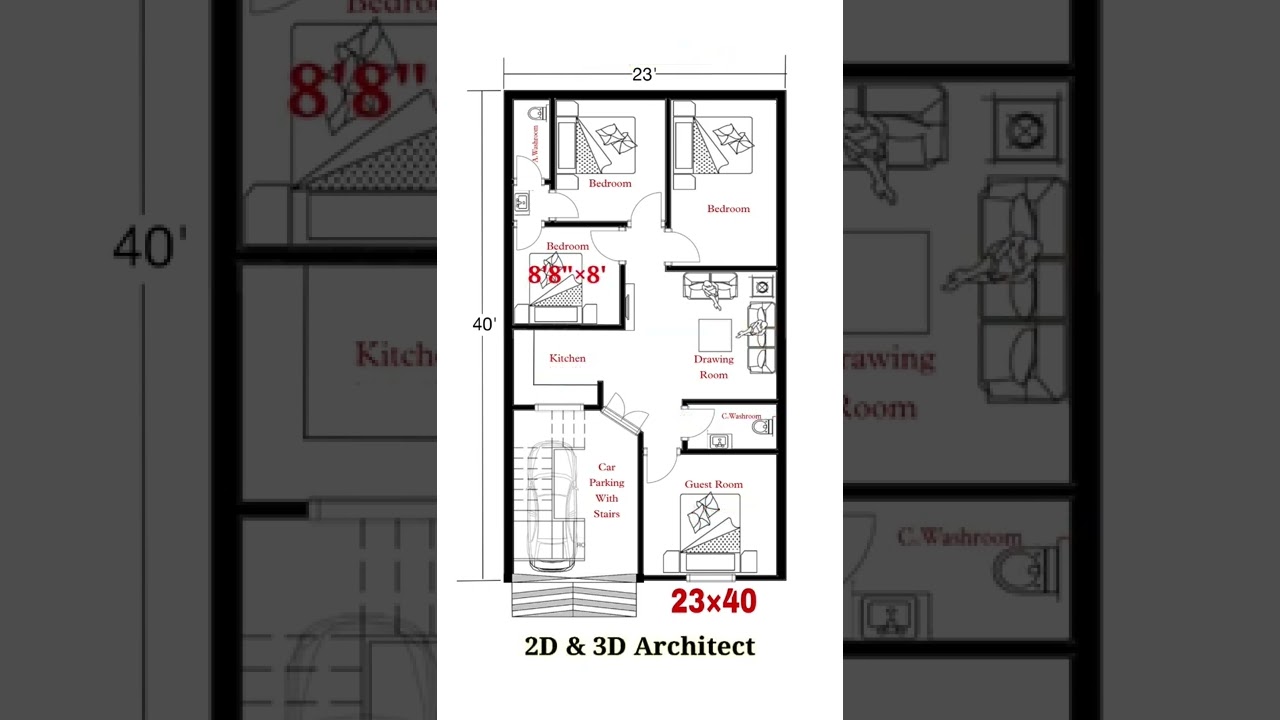 23&times;40 House Plan || 23&times;40 House Design || 23*40 House Plan || 23&times;40 House Map || #23&times;40houseplan