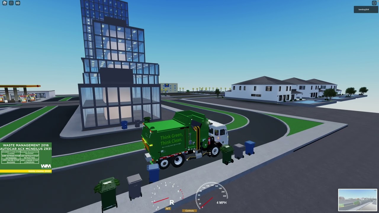 ROBLOX Waste Management Testing- Gameplay with Garbage and Recycling Trucks