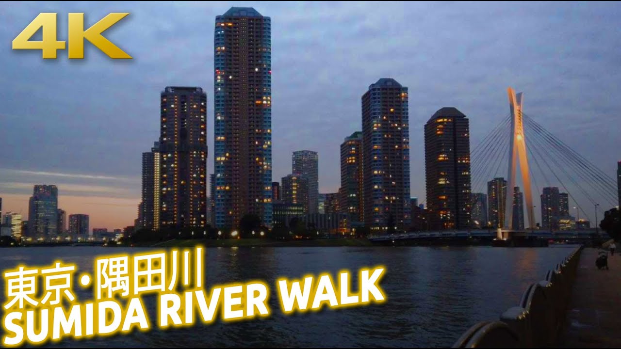 1HR+ Long walk in TOKYO: Sumida River [4K ASMR]