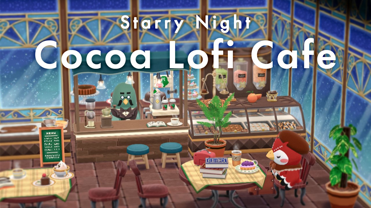 【あつ森】Lofi Café☕🍫とろけるチョコと大人の隠れ家の夜｜Lofi Jazz｜作業・勉強用BGM【1時間】