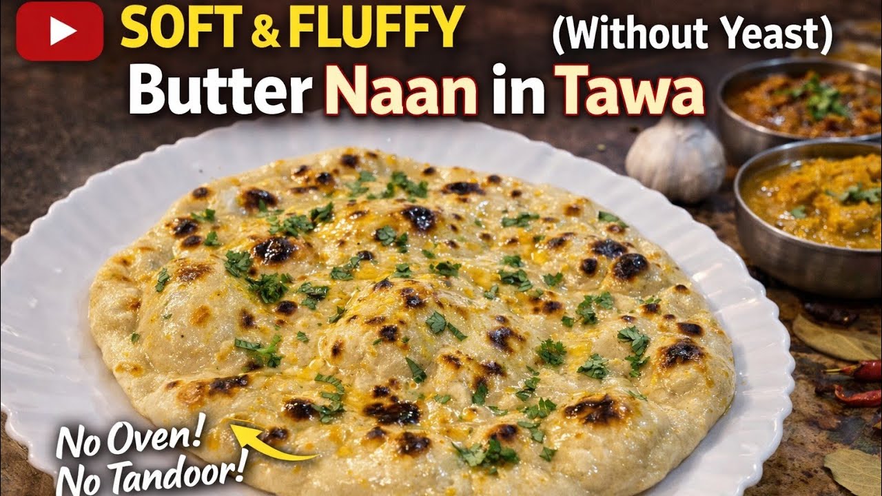Butter Naan (Without Yeast)