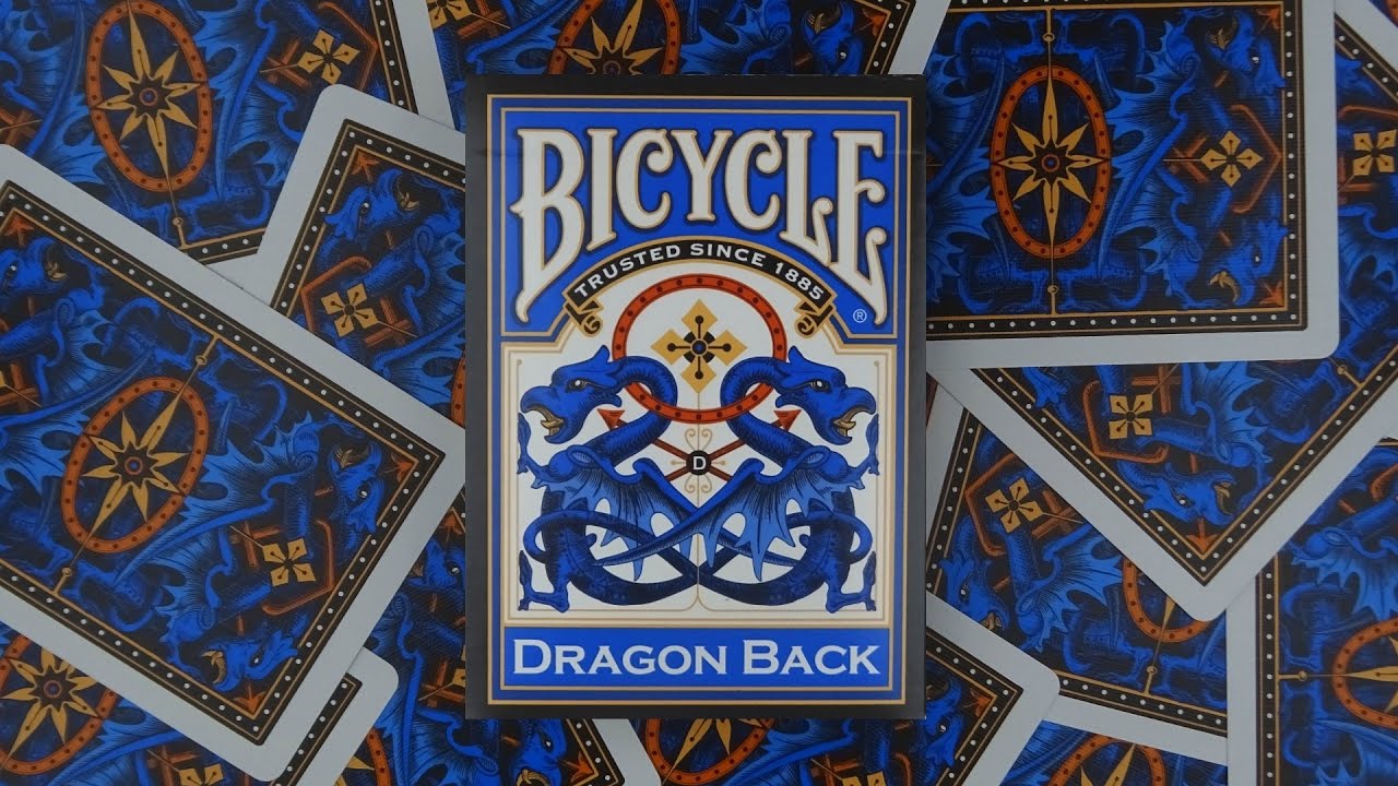Bicycle Dragon Back Blue Playing Cards | Deck Review -Display