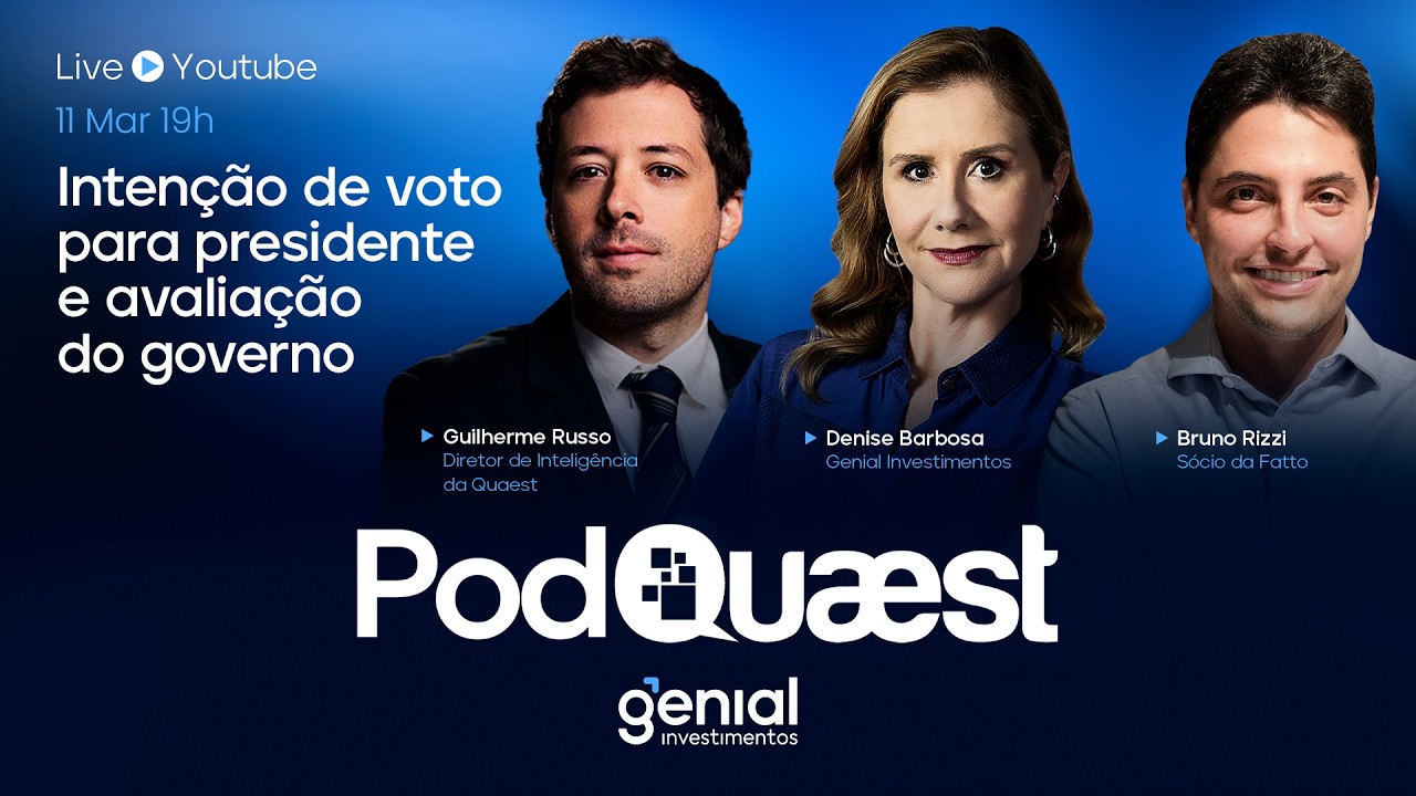 🔴Intenção de voto para presidente | Avaliação do governo | Março 2026 | PodQuaest