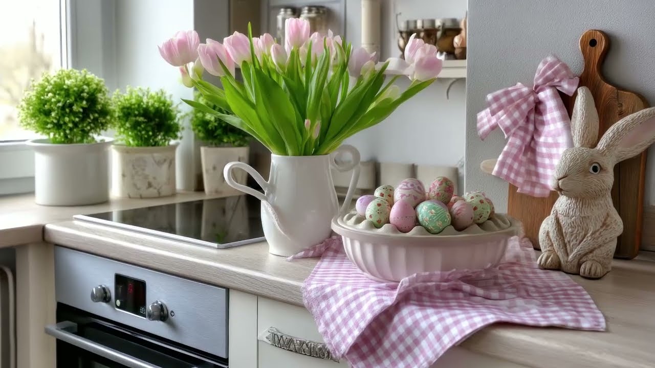 Shabby Chic Easter Decor | Pastel Eggs, Sweet Bunnies & Gingham Accents