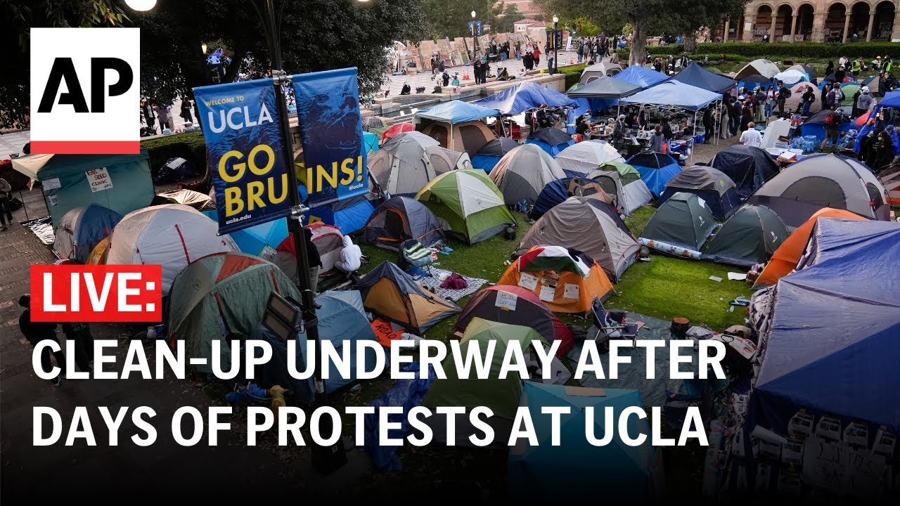 LIVE: Clean-up underway after days of pro-Palestinian protests at UCLA