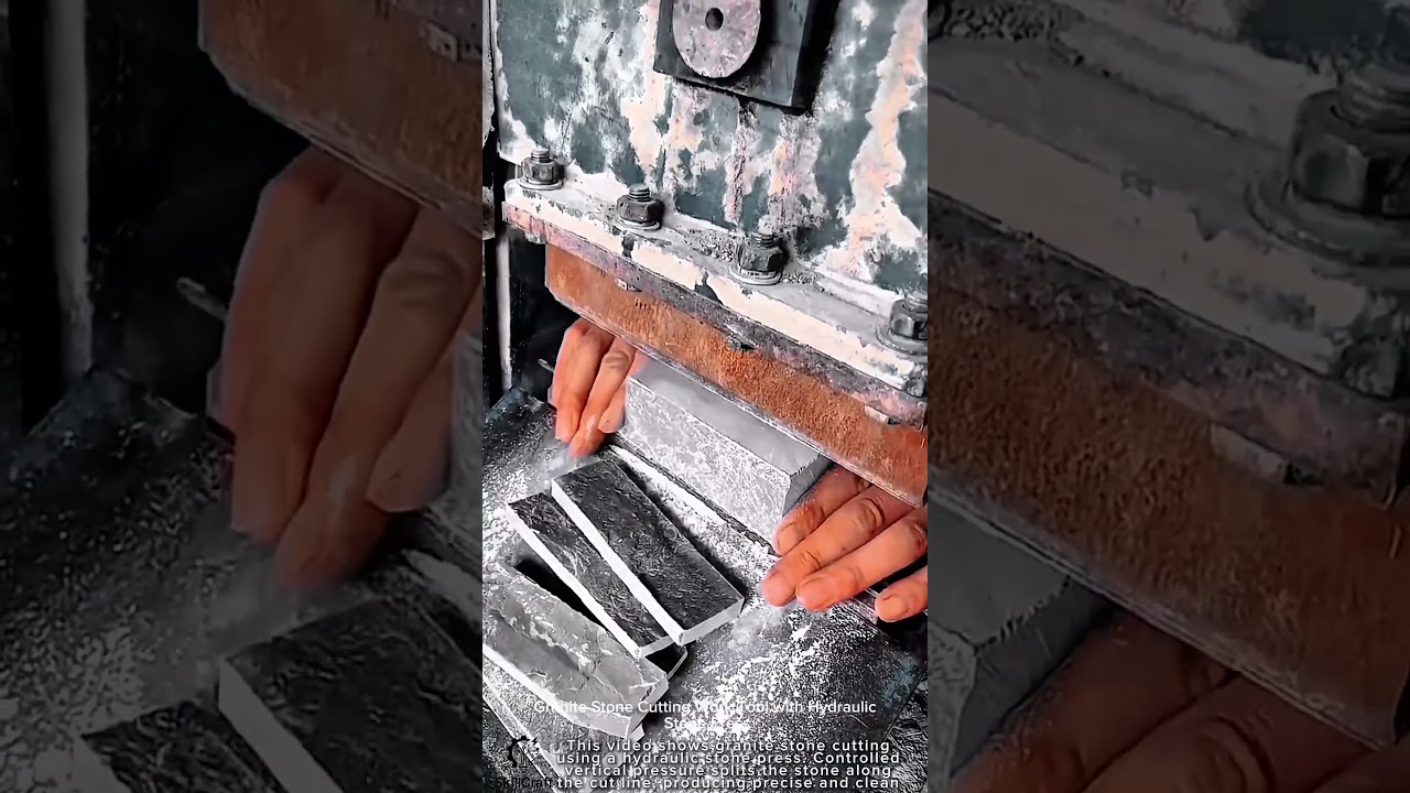 Granite Stone Cutting Work Tool with Hydraulic Stone Press #worktool