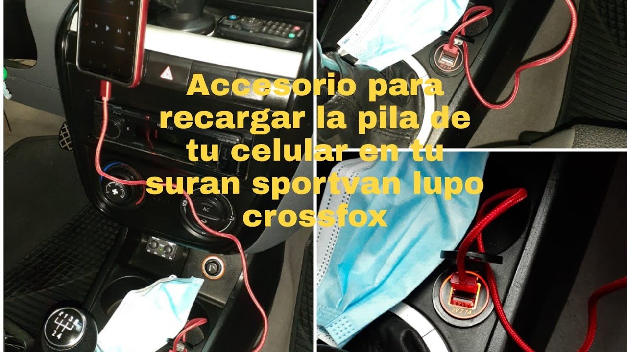 Como instalar cargador universal USB en consola wolkswagen sportvan crossfox lupo suran