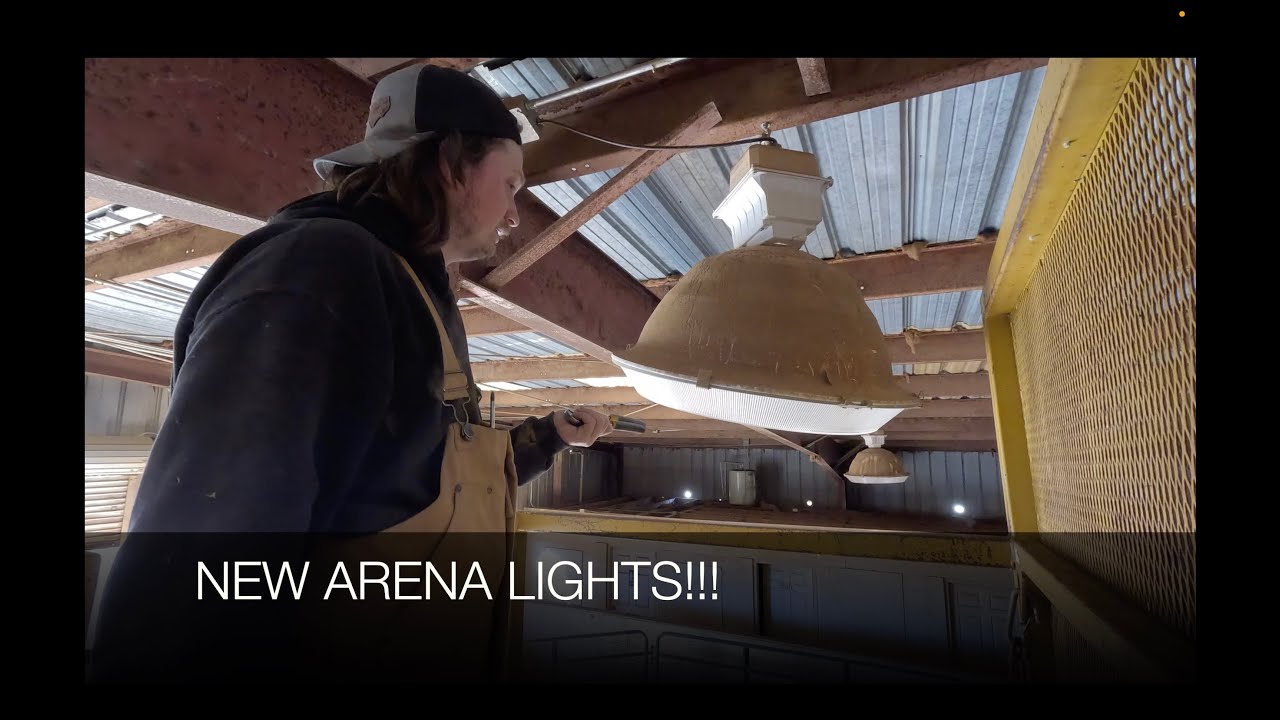 Installing all new led lights in the indoor arena