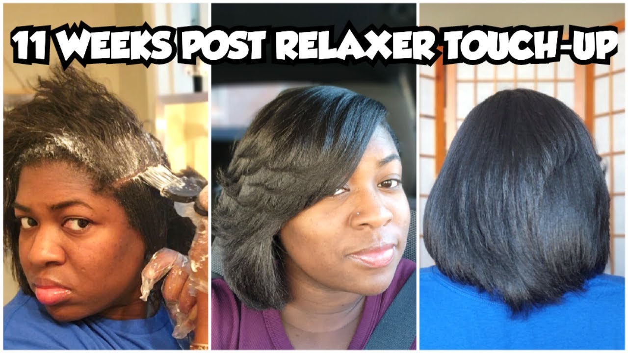 11 WEEKS POST RELAXER TOUCH-UP APPLICATION (relaxer day routine at home, start to finish)