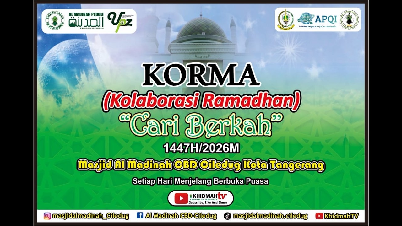 🔴[ LIVE ] KORMA SPECIAL MI PLUS KAMPONG PONDOK'S || Ramadhan 10 || Masjid Al Madinah CBD Ciledug