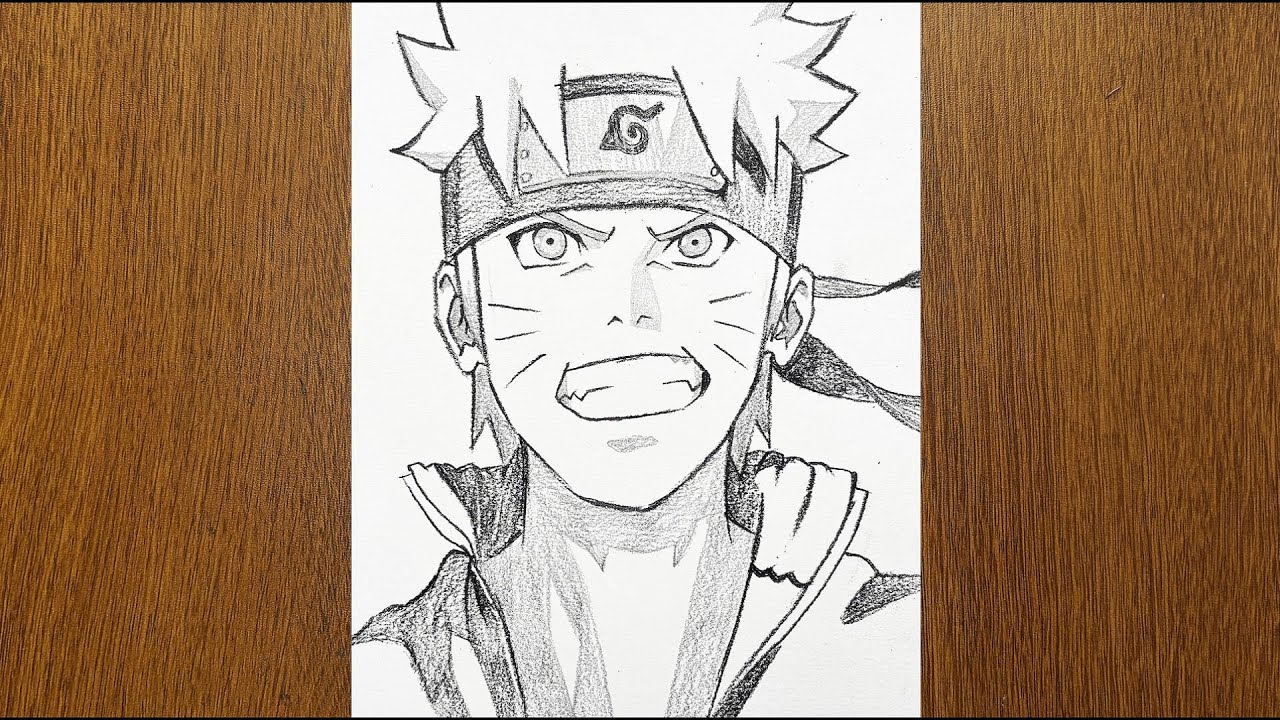 How to draw happy Naruto Uzumaki easy anime drawing tutorial step-by-step