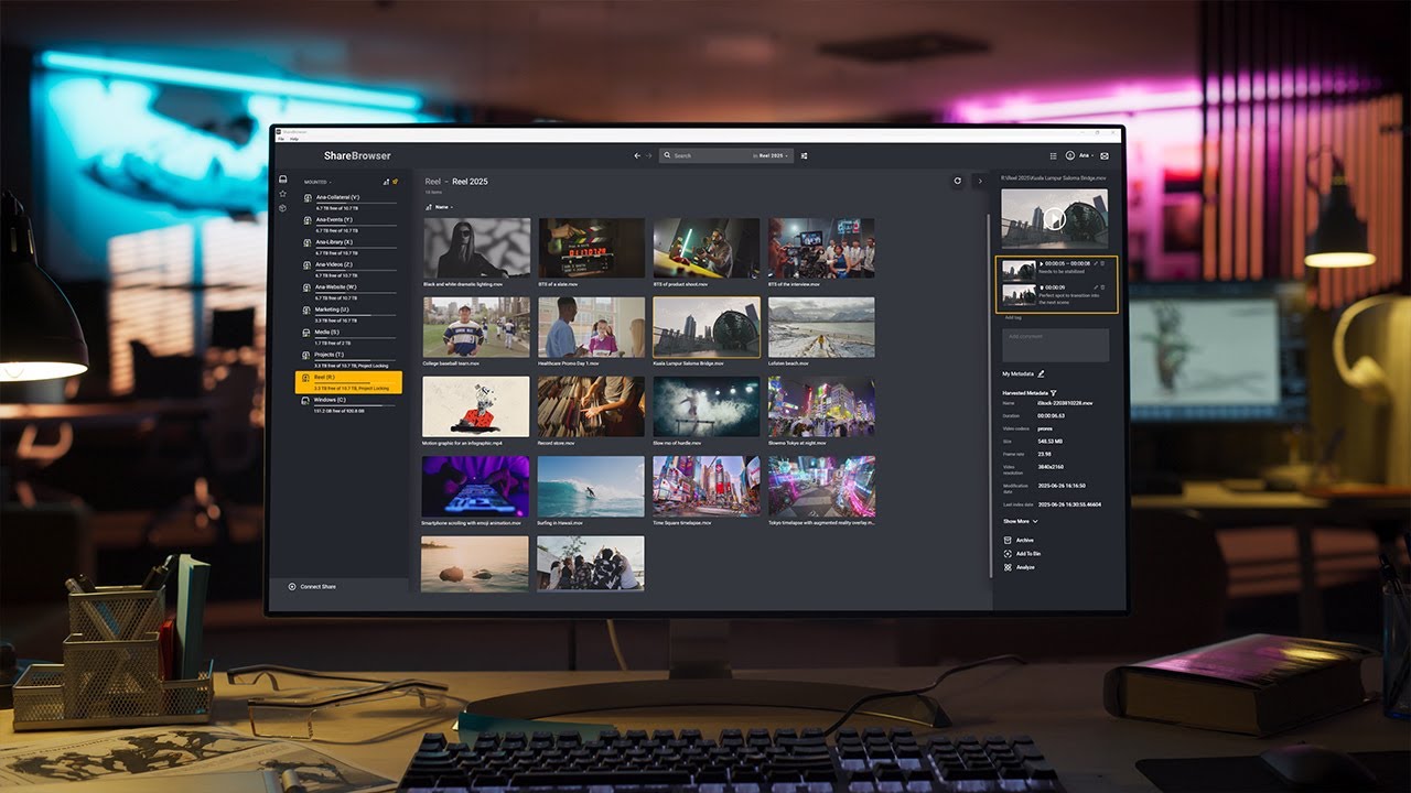 ShareBrowser Markers and Subclips