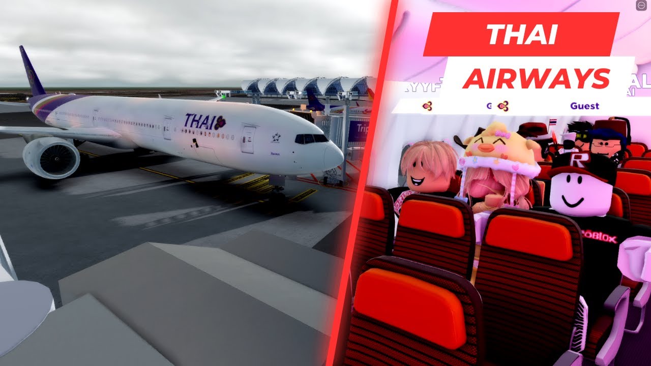 ROBLOX | Thai Airways (THAI.RBX) | B777-300ER | Economy Class (Airline Review/ Flight Review)