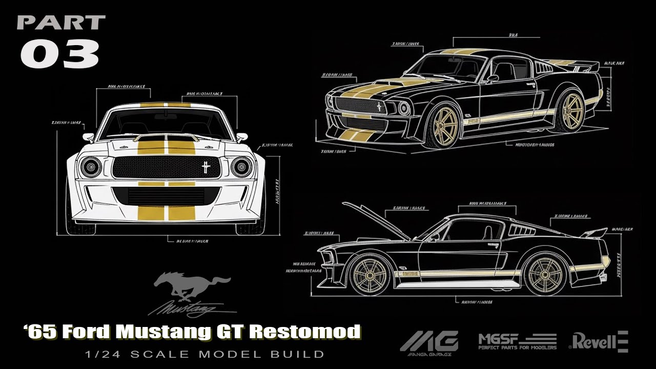 03 |  Ford Mustang GT Restomod | Revell | 1/24 | Scale Model Building | ASMR |