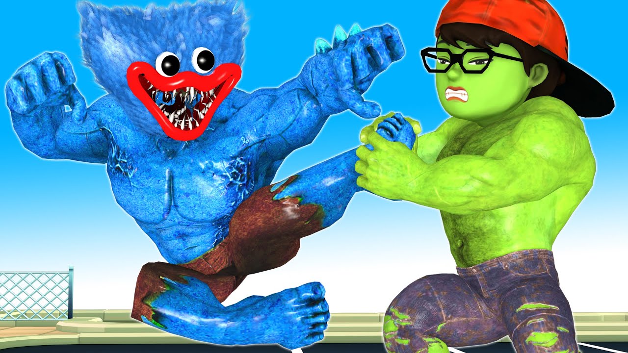 Giant Zombie Huggy wuggy vs NickJoker - Scary Teacher 3D Doll Squid Game Happy ending