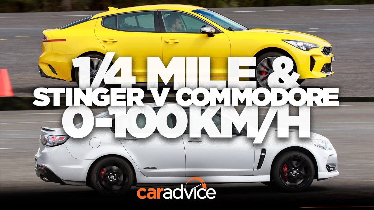 Drag race: Kia Stinger v Chevrolet SS/Holden Commodore SS-V Redline: 1/4 mile and 0-100