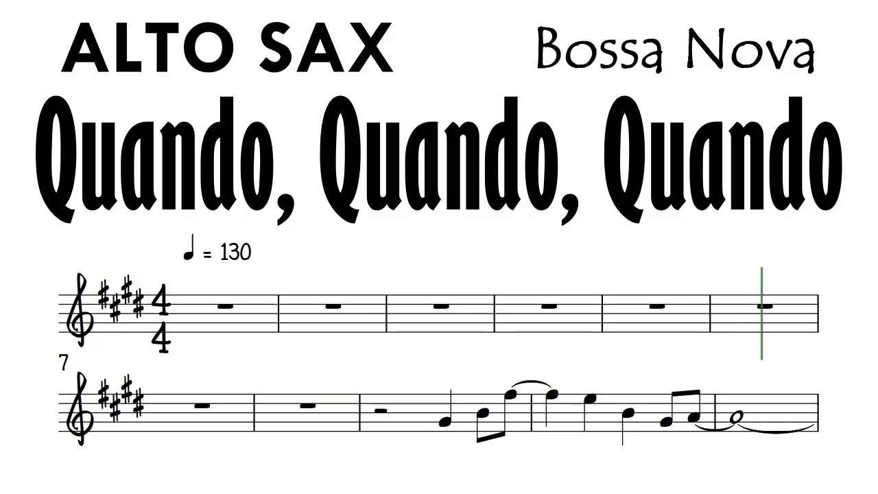 Quando, Quando, Quando Alto Sax Bossa Nova  Sheet Music Backing Track Partitura