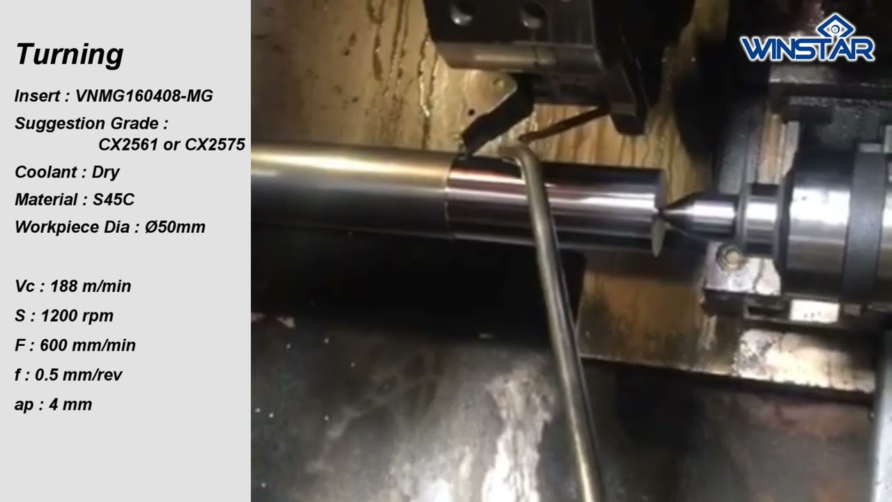 Turning - VNMG160408 Insert | Winstar Cutting Tools | 萬事達捨棄式車刀