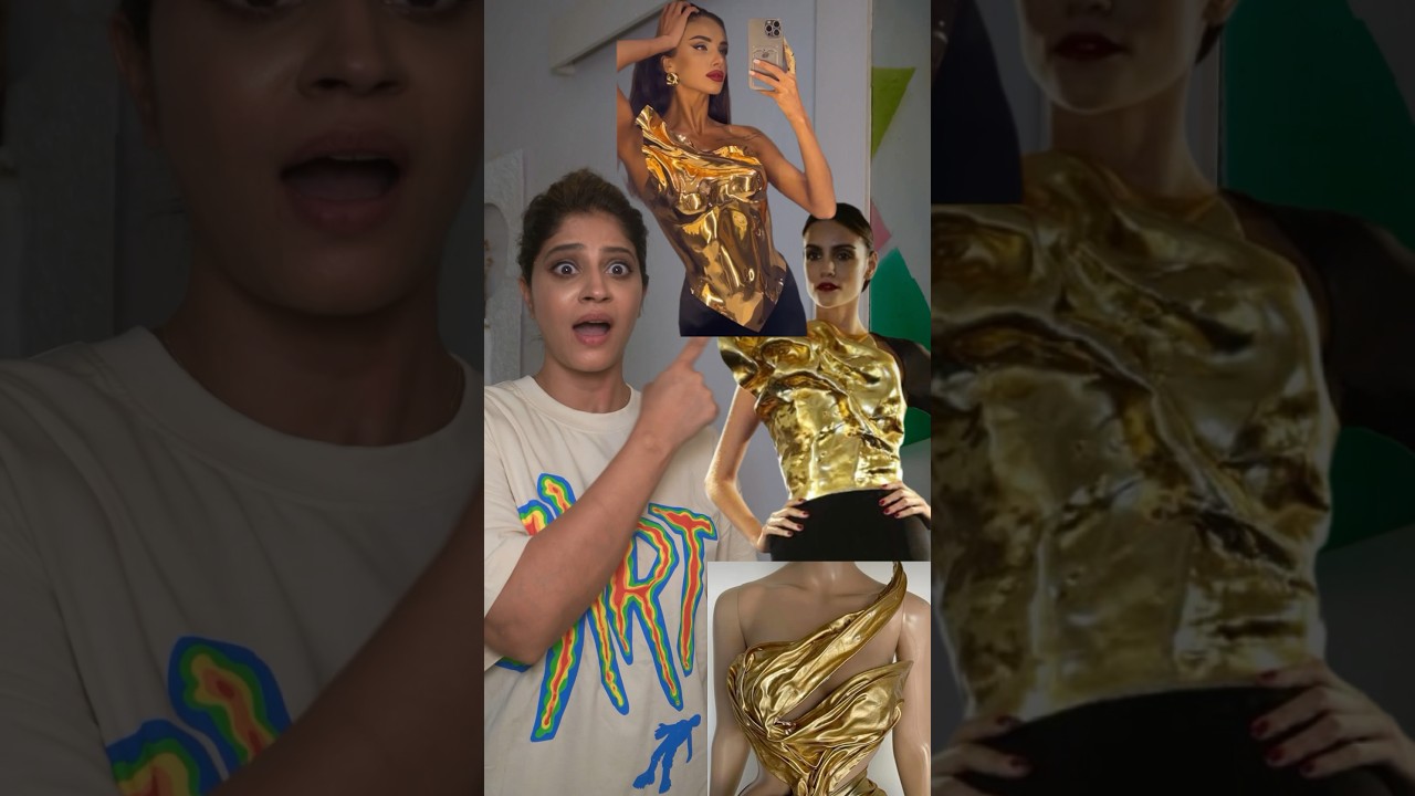 Omg 😧 gold corset!!! #diy #diychachi #fashion #shwetamahadik #handmade