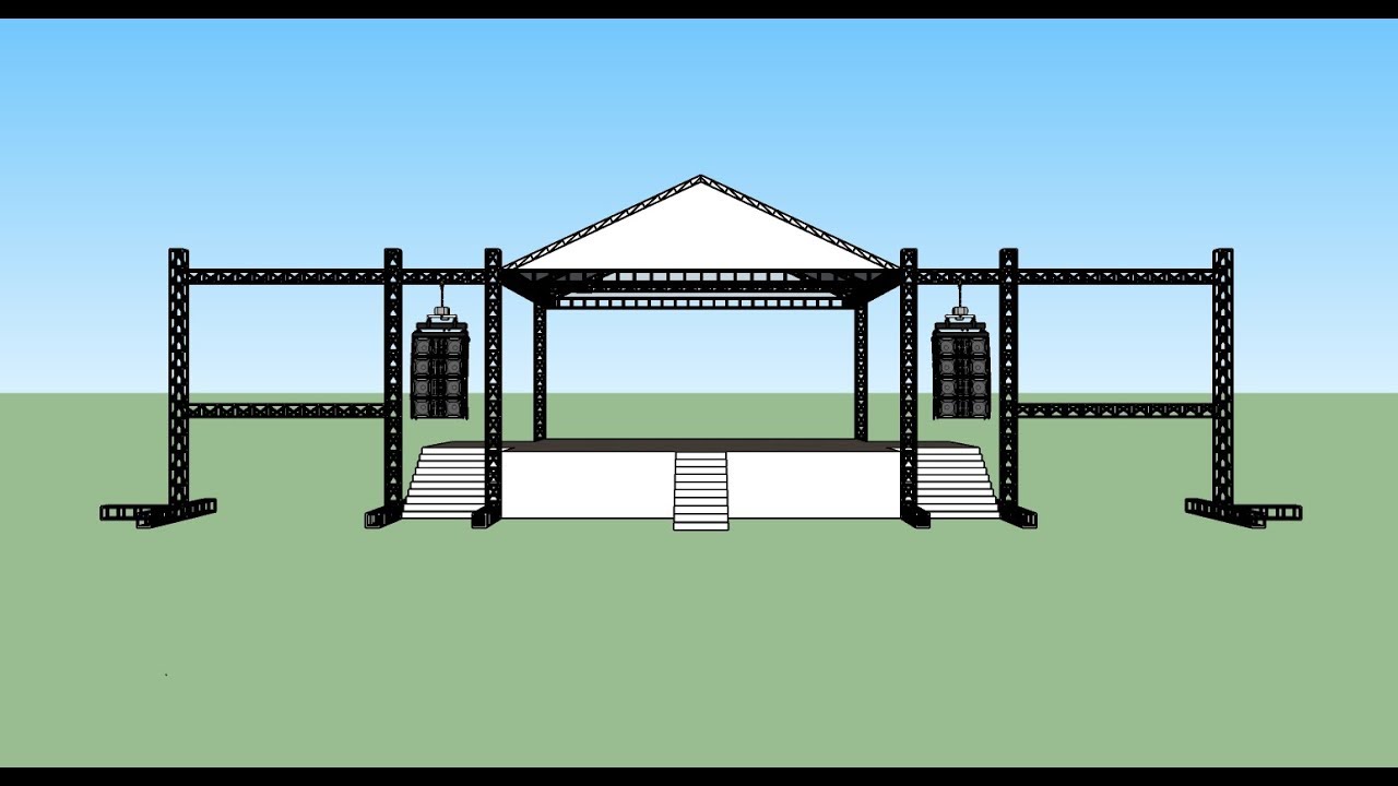SKETCHUP tutorial cara membuat panggung sederhana #part 1