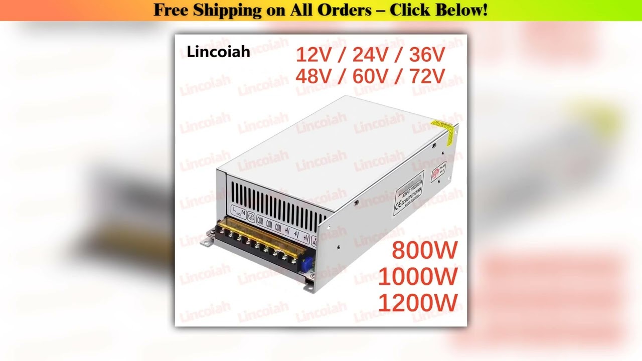 800W/1000W/1200W Switching Power Supply DC 12V 24V 36V 48V 60V 72V Adjustable Voltage For LED