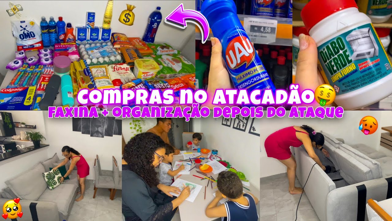 VLOG COMPRAS NO ATACADÃO | 2 DIAS SEM LIMPAR A CASA | LIMPEZA E ORGANIZAÇÃO 🏡🫧