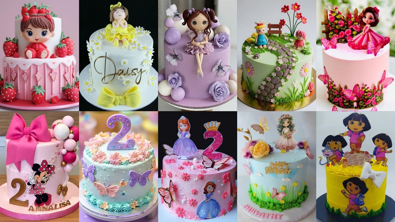 💃Birthday Cake Recipe/Simple Cake Design For Babies/Baby Girl Birthday Cake Designs/Cake Design#kek