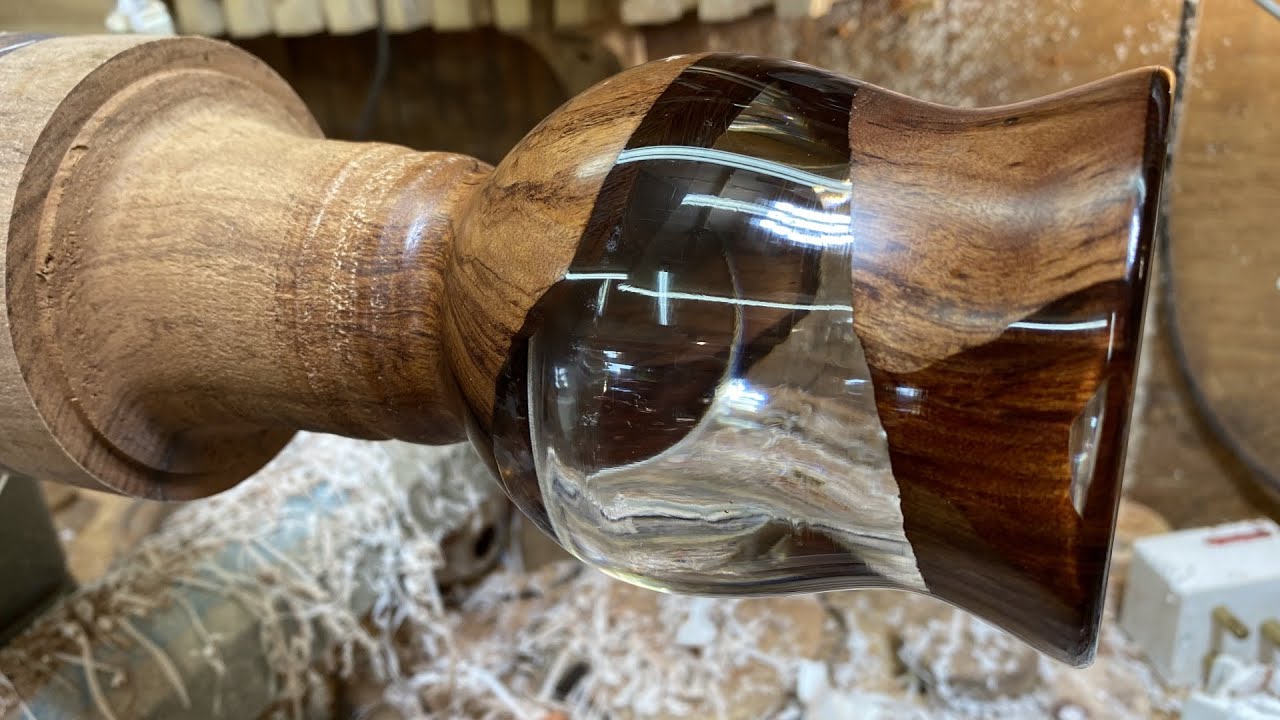 woodturning half goblet